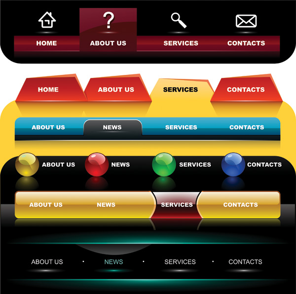 Several special navigation menu vector material