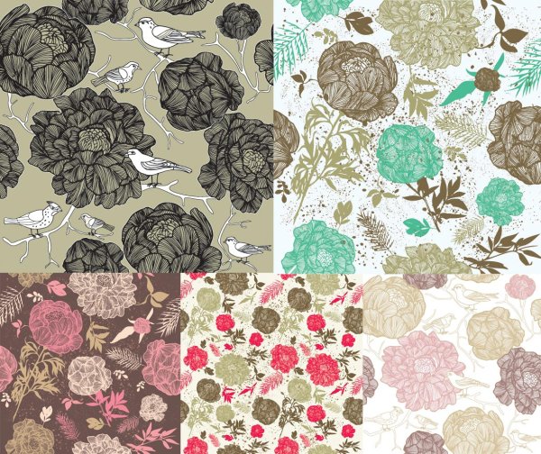 Fashionable color background material. The flowers vector
