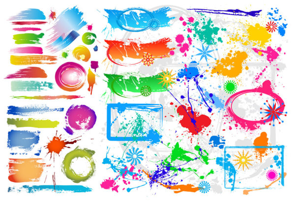 Colorful painting vector material
