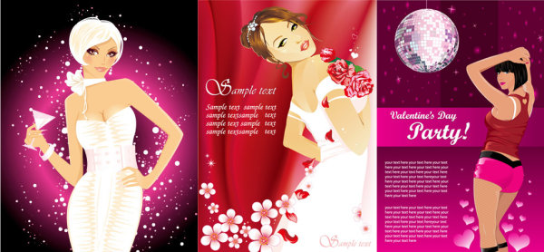 Fashion women vector material