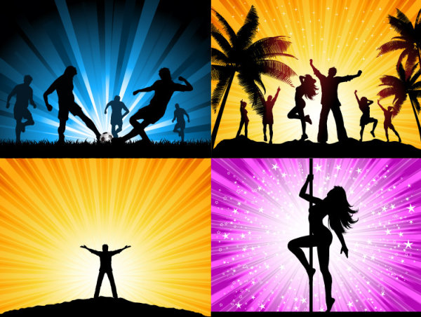 Beautiful figure silhouette vector of material
