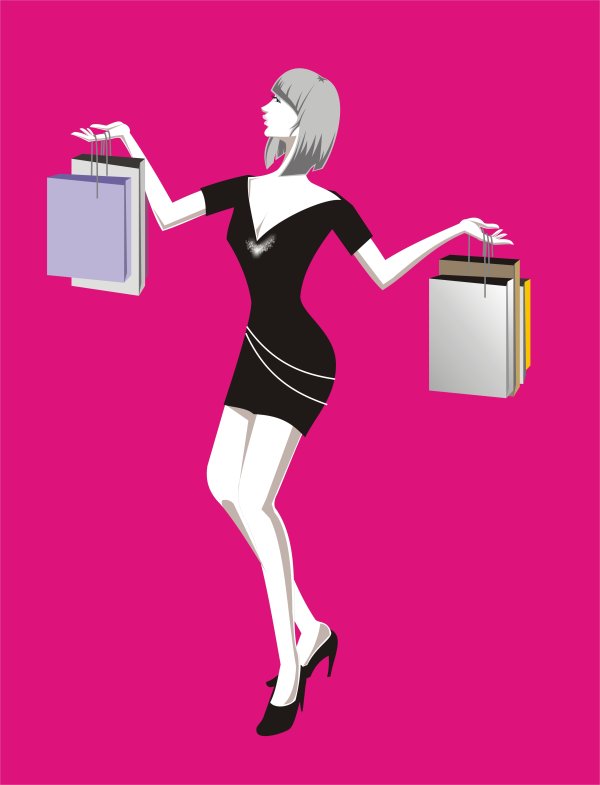 Shopping fashion women vector