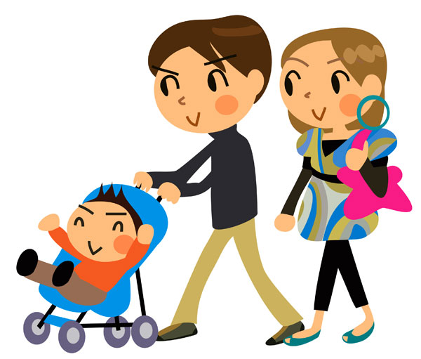 Cartoon family of three - Vector