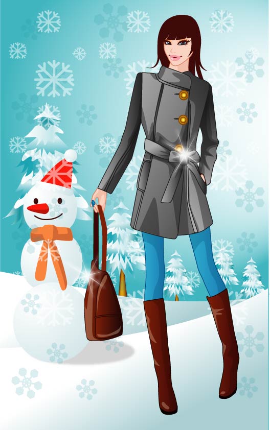 winter woman vector 5