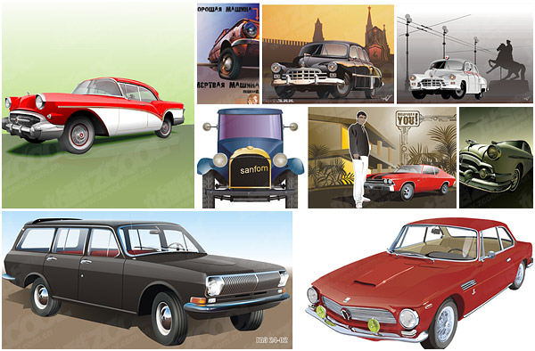 Nine kinds of cdr format car Vector 
