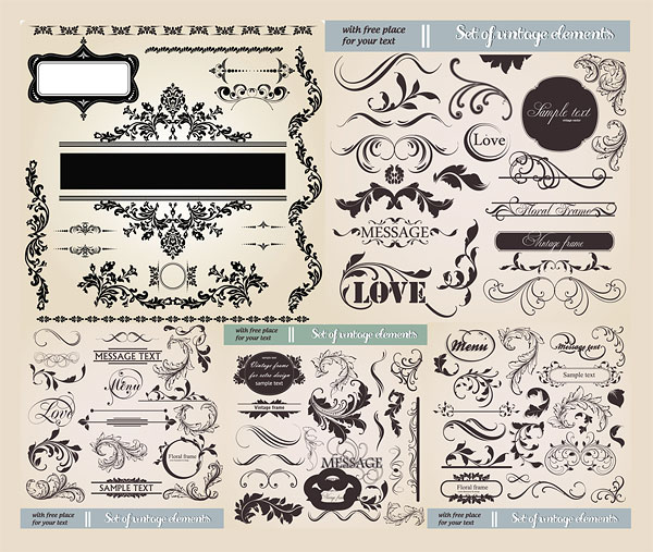 European pattern vector material