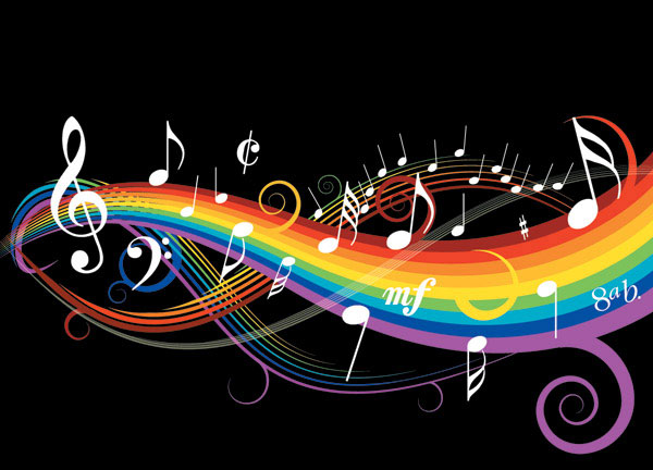 Theme music notes vector material -1