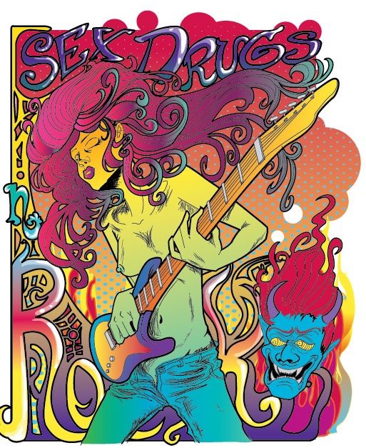 Fantasy rock star posters vector