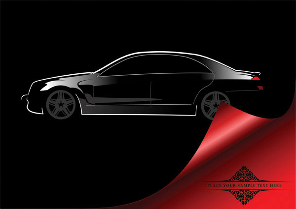 Car silhouette vector material -4 