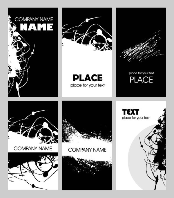 Black and white rust card template vector material -2