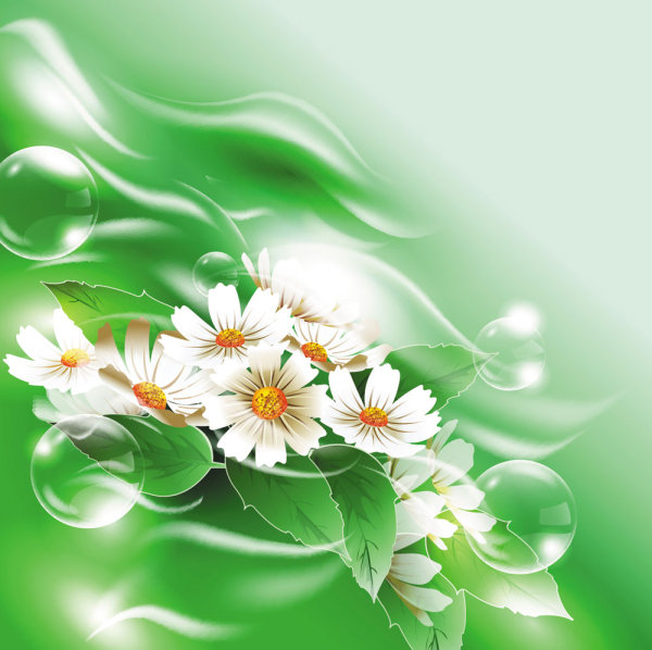 Beautiful flowers 03-- vector material