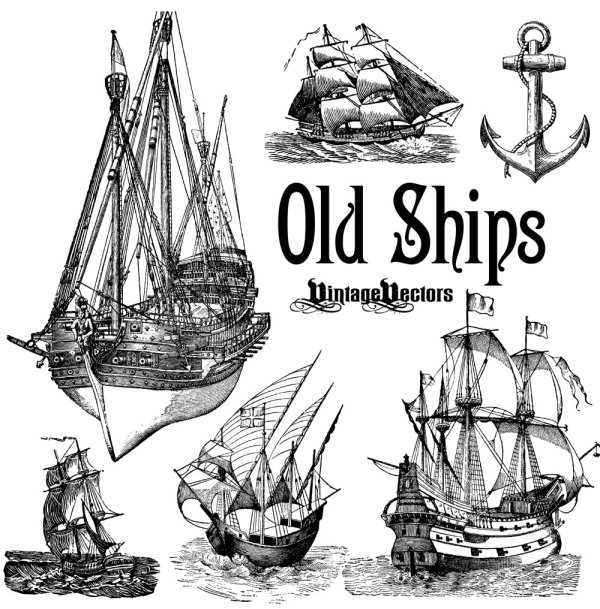 Antique means of transport 05 - vector material 