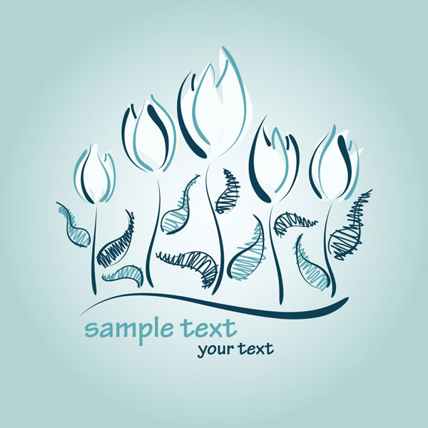 Hand-painted tulips vector material