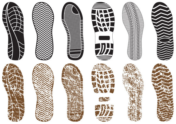 A variety of fine shoe print 03-- vector material