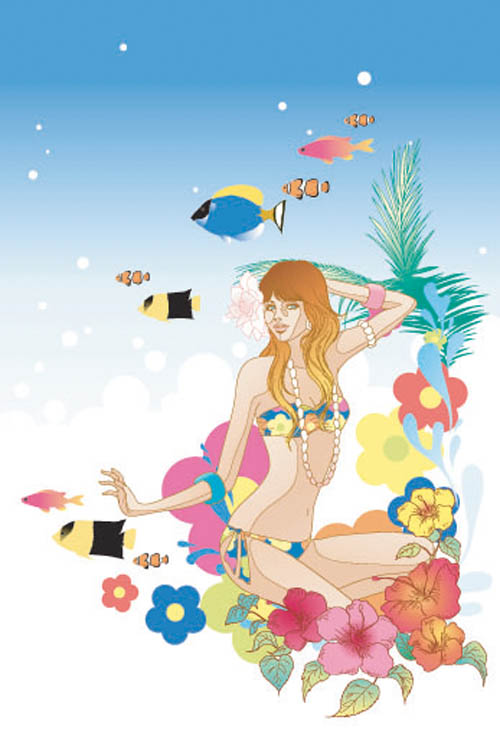 Exquisite cartoon fashion crush 04-- vector material