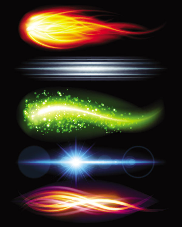 Gorgeous bright lighting effects 05-- vector material