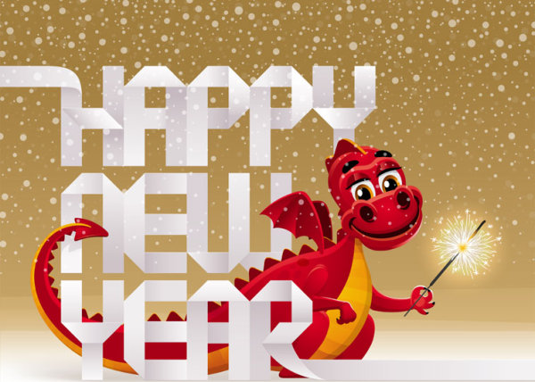 2012 Year of the Dragon Design 01 - vector material