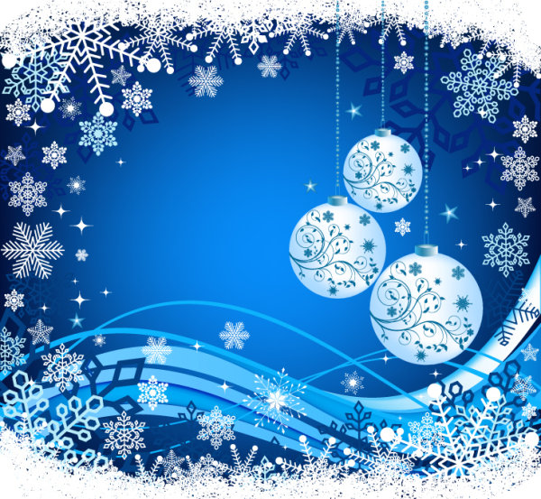 Beautiful Christmas ball background 04 - vector material