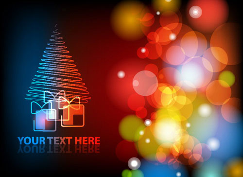 Gorgeous Christmas background 03 - vector material