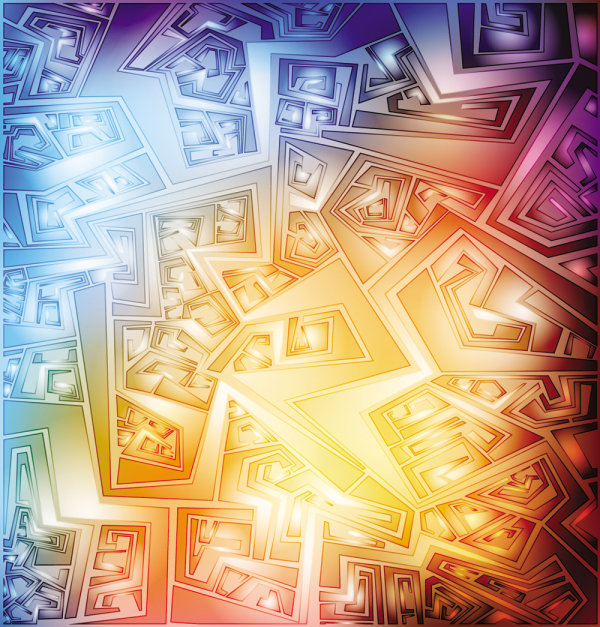 Fancy silhouette background 01 - vector material