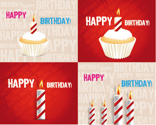 Birthday cake 04 - vector material