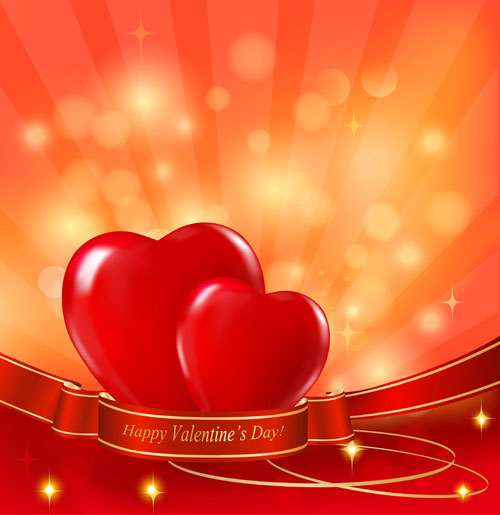 Beautiful valentine background 03 - vector material
