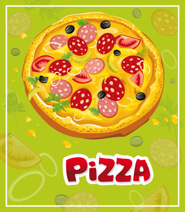 Cartoon pizza 01 - vector material
