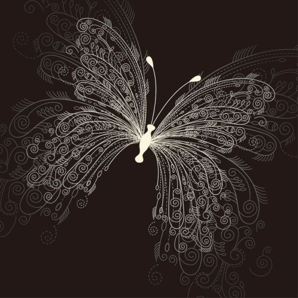 Beautiful butterfly pattern 01 - vector material