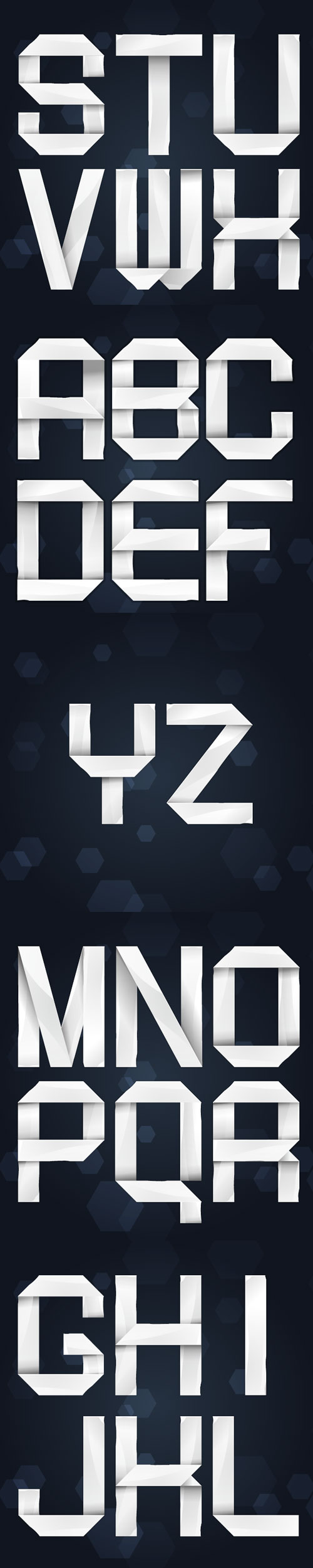 Origami alphabet 01 - vector material