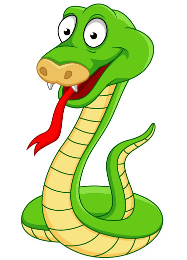 Hand-painted cartoon snake 05 - vector material