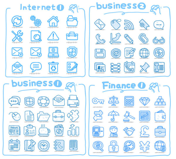 Line art icons - vector material
