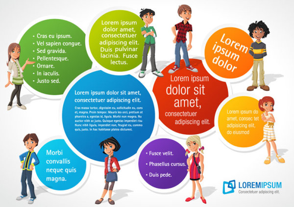 The Cartoon Business picture background 04 - vector material