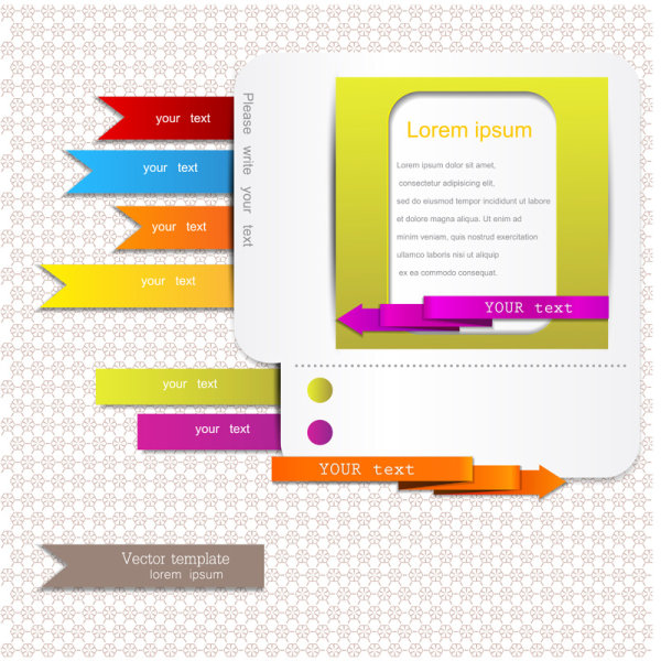 Beautiful cards labels - vector material