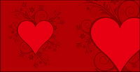 Red heart-shaped pattern vector material
