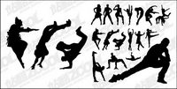 Vector People silhouette dance moves material