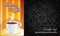 Line and coffee background clutter vector material
