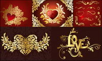 Continental patterns of love series vector material