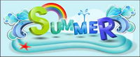 Summer Theme Vector font design material
