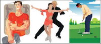Sports figures vector material