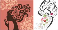 Flower Vector Women in Profile