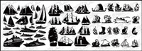 A variety of sailing boats silhouette Vector