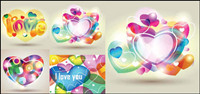 Combination of fashion heart-shaped vector material  -1
