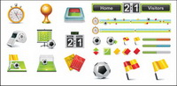 Football theme vector icons