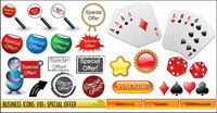 Poker, dice, magnifying glass vector
