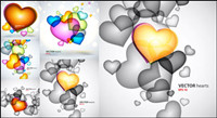 Colorful heart-shaped graphics - Vector
