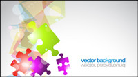 Colorful puzzle vector background material -3