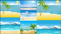 Cartoon seaside scenery - vector