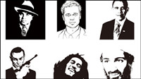 Many well-known international figures vector material