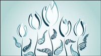 Hand-painted tulips vector material