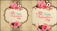 Old-fashioned valentine cards Vector -05